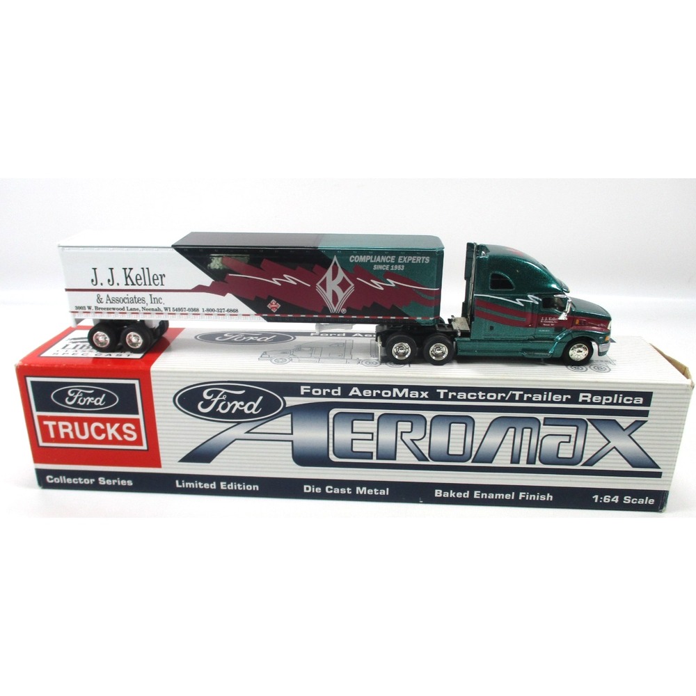 JJ Keller Compliance Experts 1/64 Ford Aeromax Tractor Trailer Liberty Spec Cast